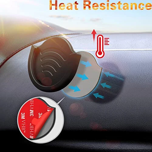 Держатель для телефона Pop-Tech Car Grips, 2 шт., для пользователей с складной рукояткой / сокетом, с 3M клейкой лентой, для использования на приборной панели, дома, столе, стене - черный - POP-TECH (1)