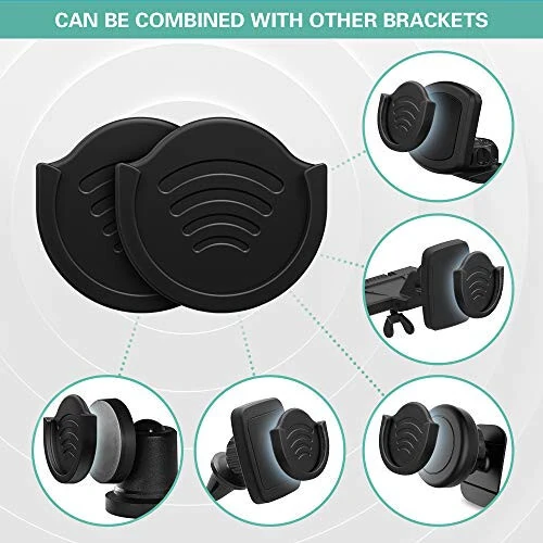 Держатель для телефона Pop-Tech Car Grips, 2 шт., для пользователей с складной рукояткой / сокетом, с 3M клейкой лентой, для использования на приборной панели, дома, столе, стене - черный - 4