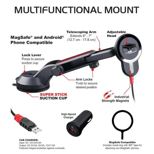 Держатель телефона Tuff Tech 15 Вт, совместимый с MagSafe - 10