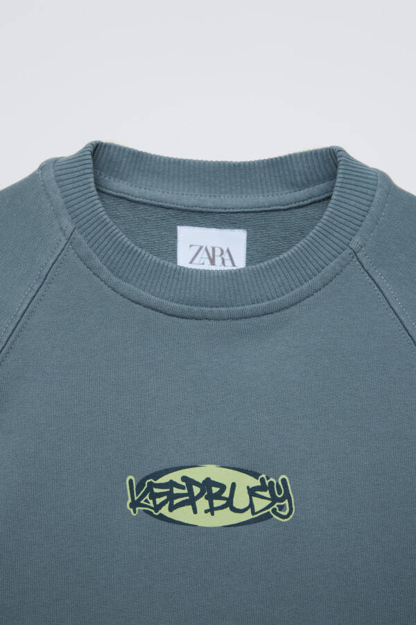 DESENLİ ACID WASH T-SHIRT - Açık Mavi - 5