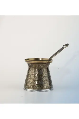 Desenli Döküm Cezve 4 Kişilik- İndüksiyonlu Ocaklara Uyumlu 170 Ml-Antik Sarı - 5