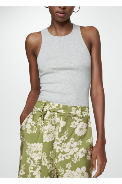 Desenli fiyonklu pantolon - Yeşil - MANGO WOMAN (1)