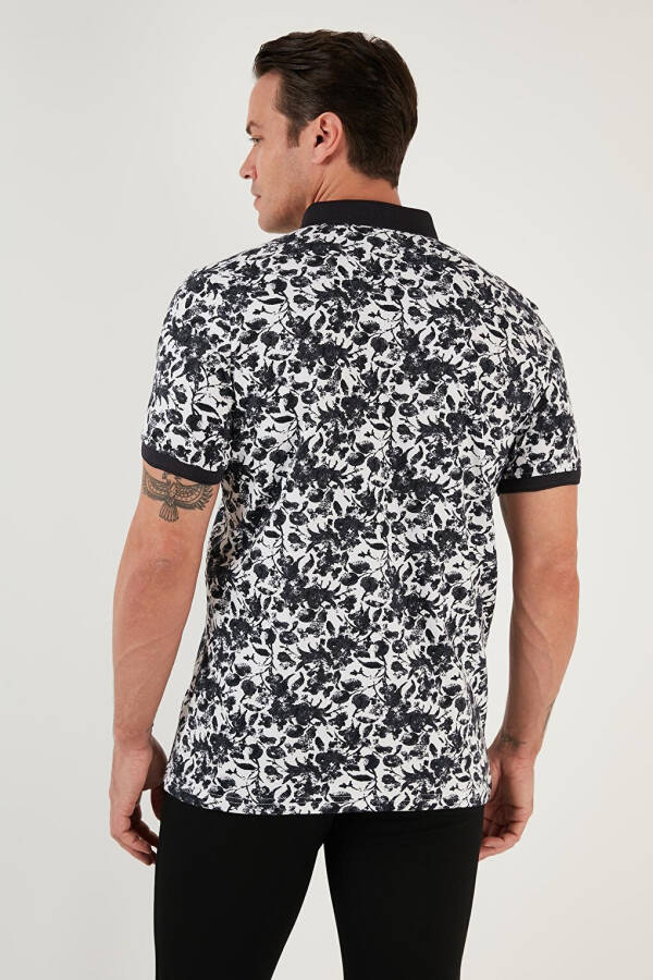 Antrasit Desenli Pamuklu Slim Fit Polo Tişört 646B3550-Antrasit - 15