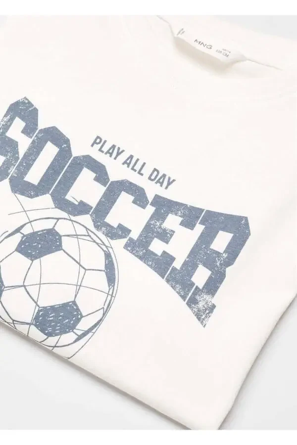 Desenli pamuklu tişört - 3