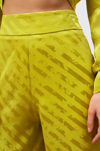 Desenli Salaş Pantolon - Yağ Yeşili-YAĞ YEŞİLİ - 5