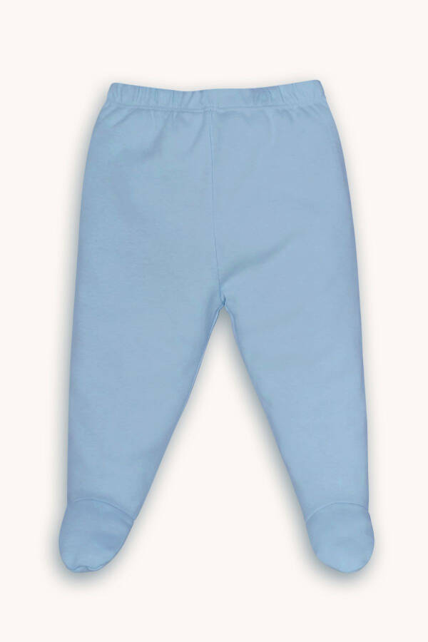 Desenli Şapkalı Çıtçıtlı Üst Ve Pantolon 3lü Takım-mavi - 3