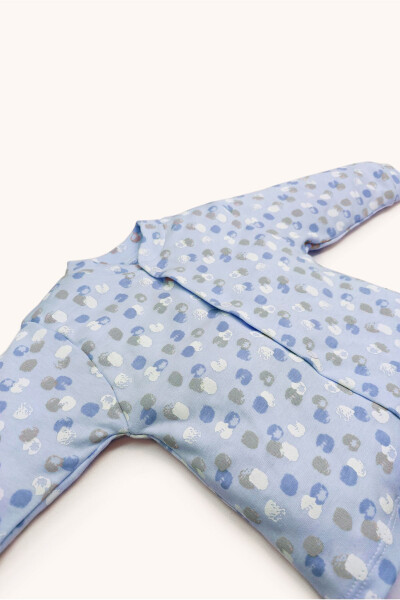 Desenli Şapkalı Çıtçıtlı Üst Ve Pantolon 3lü Takım-mavi - 4