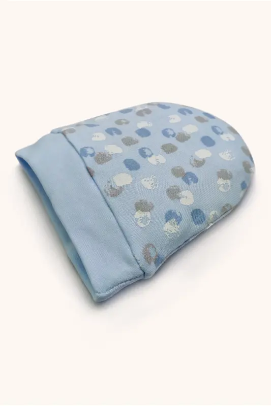 Desenli Şapkalı Çıtçıtlı Üst Ve Pantolon 3lü Takım - mavi - 5
