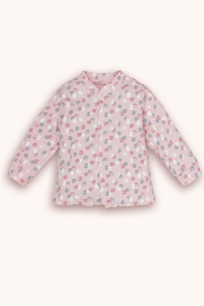 Desenli Şapkalı Çıtçıtlı Üst Ve Pantolon 3lü Takım-pembe - 2