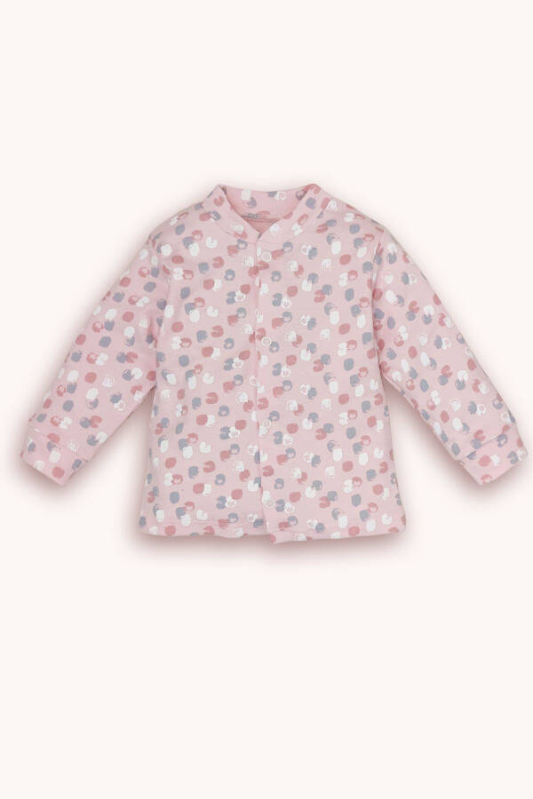 Desenli Şapkalı Çıtçıtlı Üst Ve Pantolon 3lü Takım-pembe - 2