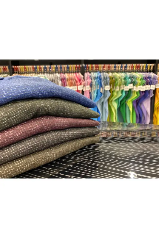 Desenli Slimfit Kumaş Pantolon-Kahve - 3