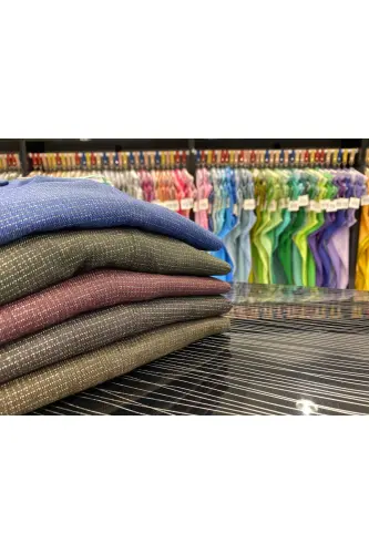 Desenli Slimfit Kumaş Pantolon - Lacivert - 3