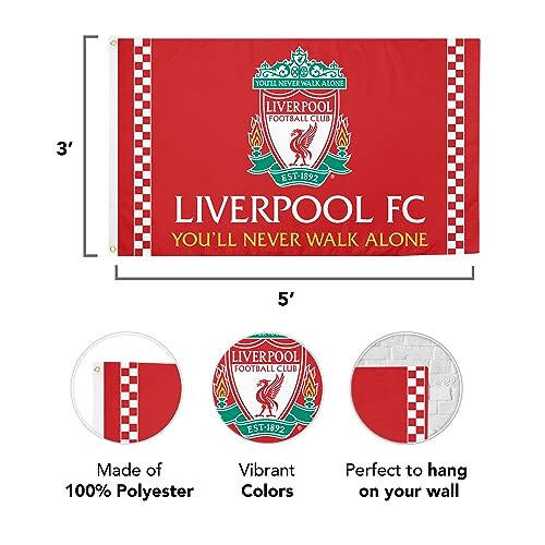 Desert Cactus Liverpool FC Flag Football Club Soccer 100% Polyester Indoor Outdoor 3x5 feet Flags (Flag G) - 3