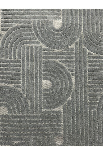 DESIGN 1090 ANTHRACITE Soft Textured Rug Carpet Living Room Kitchen Corridor Cut Runner Woven Rug - 7