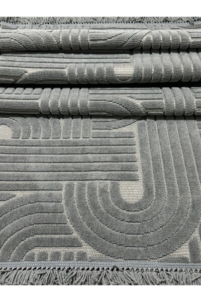 DESIGN 1090 ANTHRACITE Soft Textured Rug Carpet Living Room Kitchen Corridor Cut Runner Woven Rug - 11