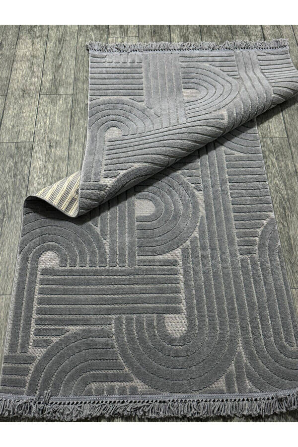 DESIGN 1090 ANTHRACITE Soft Textured Rug Carpet Living Room Kitchen Corridor Cut Runner Woven Rug - 14