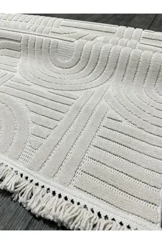 DESIGN 1090 BEIGE Soft Touch Carpet Rug Living Room Kitchen Corridor Cut Runner Woven Machine Carpet-BEIGE - 1