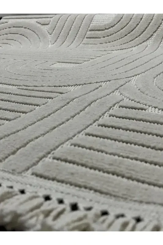 DESIGN 1090 BEIGE Soft Touch Carpet Rug Living Room Kitchen Corridor Cut Runner Woven Machine Carpet-BEIGE - 3