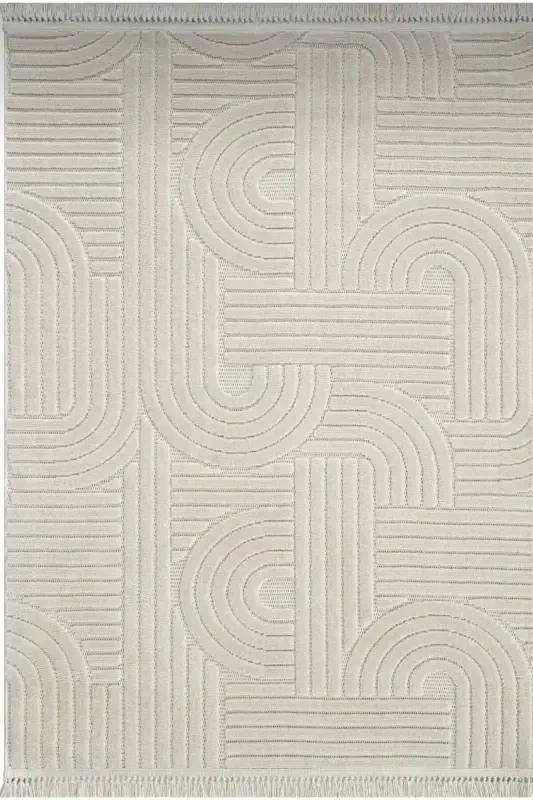 DESIGN 1090 BEIGE Soft Touch Carpet Rug Living Room Kitchen Corridor Cut Runner Woven Machine Carpet-BEIGE - 6
