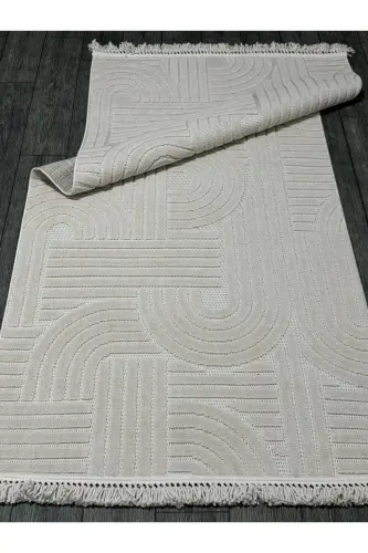 DESIGN 1090 BEIGE Soft Touch Carpet Rug Living Room Kitchen Corridor Cut Runner Woven Machine Carpet-BEIGE - 3
