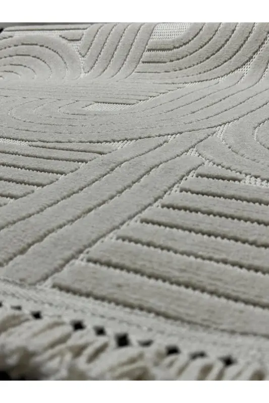 DESIGN 1090 BEIGE Soft Touch Carpet Rug Living Room Kitchen Corridor Cut Runner Woven Machine Carpet-BEIGE - 4