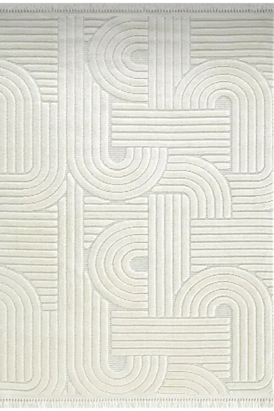 DESIGN 1090 CREAM Soft Texture Carpet Rug Living Room Kitchen Hallway Cut Runner Woven Machine Carpet-CREAM - 1