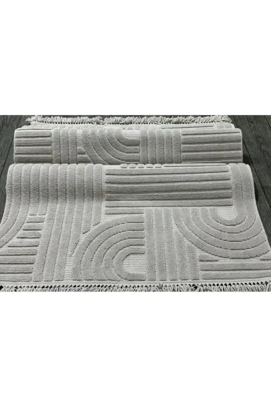 DESIGN 1090 GRAY Soft Touch Carpet Rug Living Room Kitchen Corridor Cut Runner Woven Machine Carpet-gray - 2