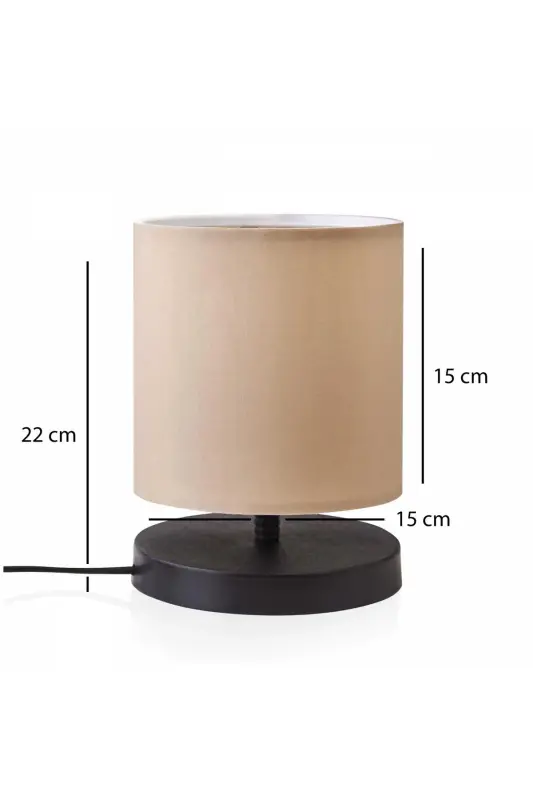 Design Abajur Mini Boy Kumaş Sütlü Kahve-Vizon - 3