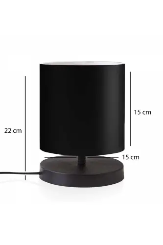 Design Abajur Mini Boy Siyah Kumaş Başlıklı-Siyah - 4