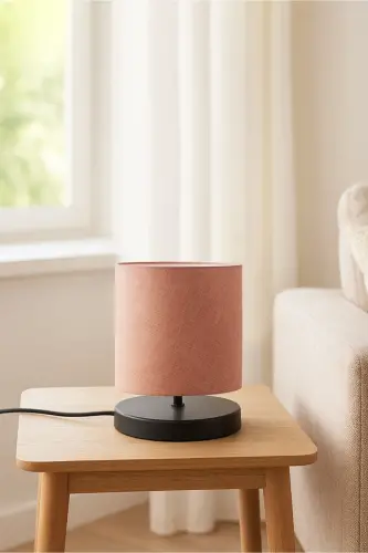 Design Abajur Mini Bo'yi Gul Kurusi Rang Mato-Gul kurusi 