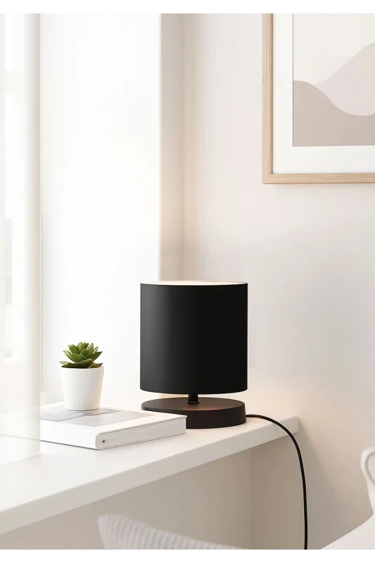 Design Lampshade Mini Size Black Fabric Head - HOMİNG