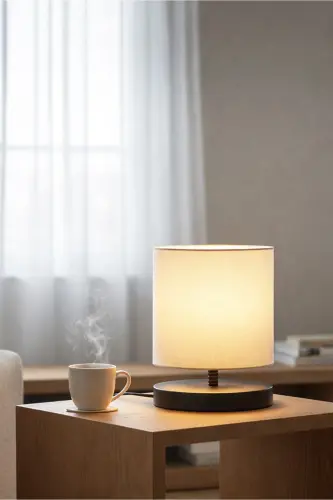 Design Lampshade Mini White Fabric Head 