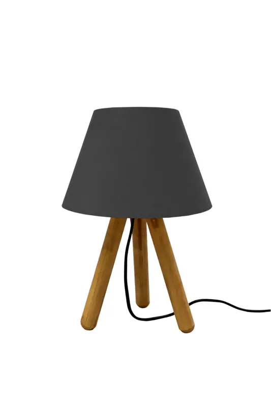 Design Wooden Anthracite Fabric Shade Table Lamp Ayd-3169 - 2