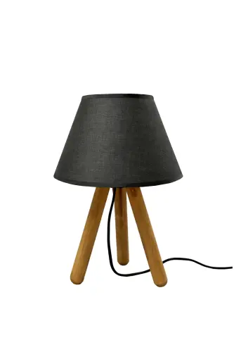 Design Wooden Fabric Shade Lamp - Black Ayd-3168 - HOMİNG (1)