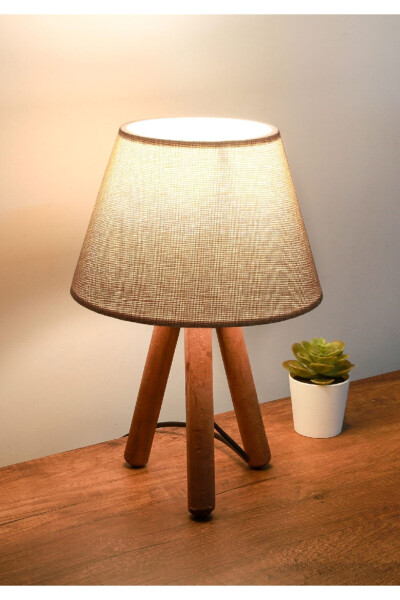 Design Wooden Kumbeji Fabric Shade Lamp Ayd-3171 - 3