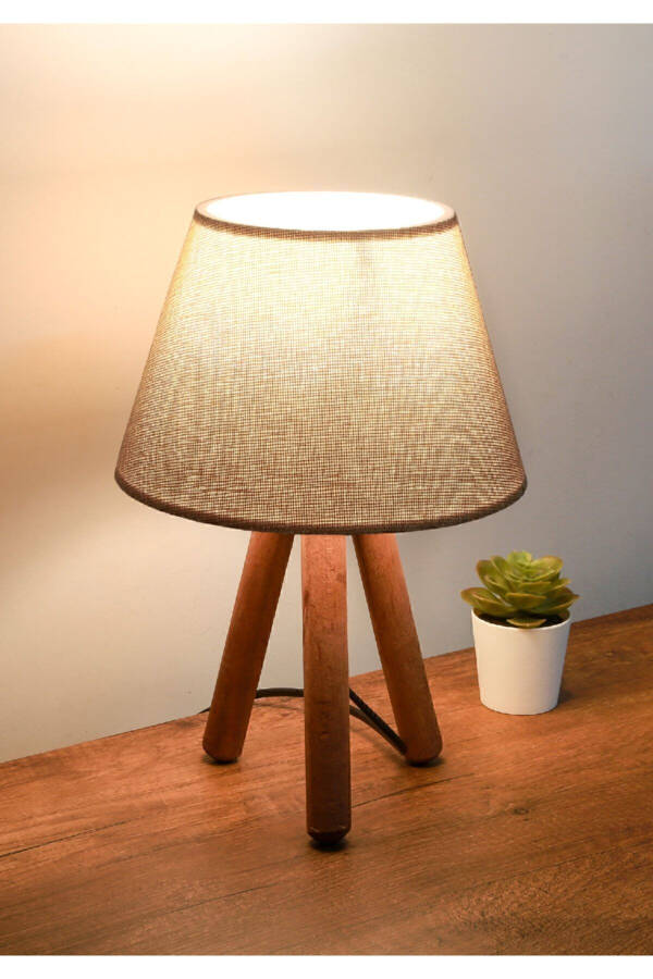 Design Wooden Kumbeji Fabric Shade Lamp Ayd-3171 - 1