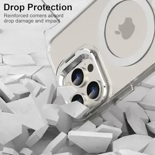 Designed for iPhone 16 Pro Max Case Magnetic with Kickstand,Slim Shockproof Military protecive Buil-in Camera Ring Stand Phone Cover Case for 16 Pro Max 6.9inch 2024 (Crystal) - 6