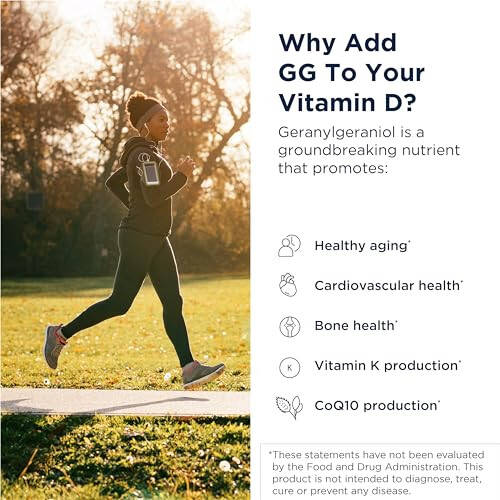 Designs for Health Vitamin D Supreme - Vitamin D 5000 IU va 2000mcg Vitamin K (MK4) Suyak, Yurak Sog'ligi va Immunitetni Qo'llab-quvvatlash uchun - GG Qo'shimchasi bilan Boyitilgan Vitamin D3 (60 Kapsula) - 7