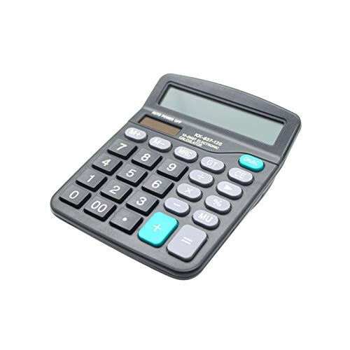 Desk Calculator, 12-Digit Solar Battery Office Calculator with Large LCD Display Big Sensitive Button, Dual Power Desktop Calculators (1) - 1