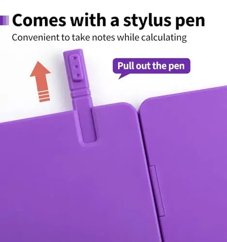 Desk Portable Calculator, Small Calculators with Writing Notepad, Purple | Basic Calculator, More Lightweight and Portable, 12 Digit Large Display Multi-Function for Office, Home & Financial (Purple) - 4