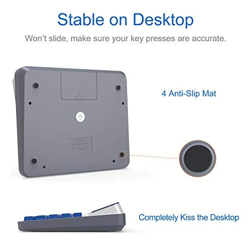 Desktop Calculator Extra Large 5in LCD Display 12-Digit Big Button Giant Accounting Calculator, Battery & Solar Powered, for Office Business & Home (OS-6815) - 6