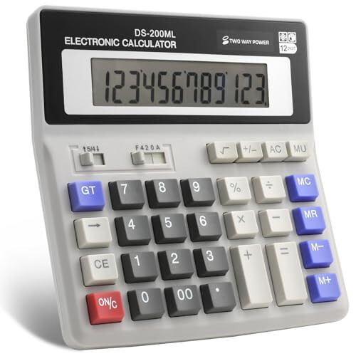 Desktop Calculator Large LCD Display 12-Digit Big Number, Large Keys Standard Calculator for Office Business Home - 1