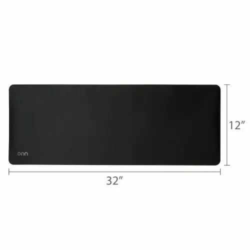 Desktop Mat, rectangle, polyester surface with nonslip natural rubber backing black, 32inx12in - 1