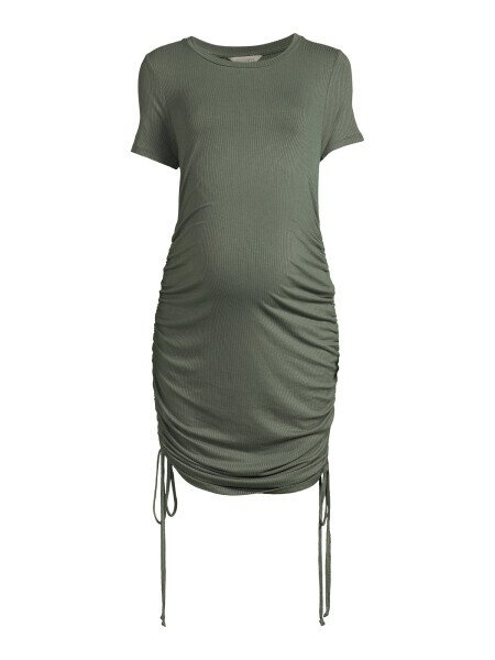 Destination Maternity Ayollarining qisqa yengli, burmali bodycon ko'ylagi, S-2XL o'lchamlari - 3