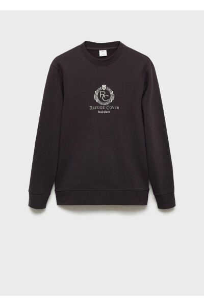 Detailed embroidered 100% cotton sweatshirt - 3
