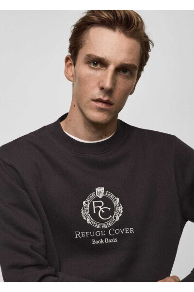 Detailed embroidered 100% cotton sweatshirt - 7