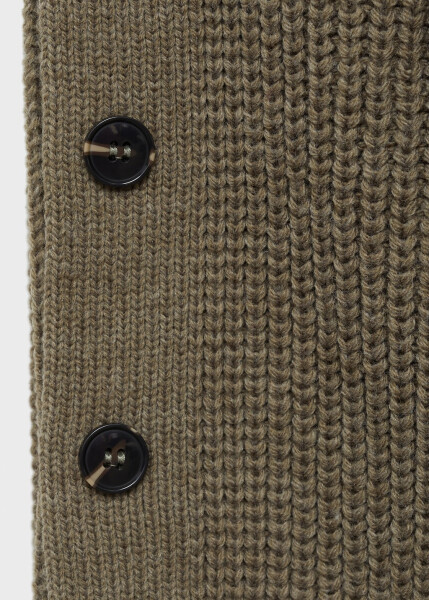 Detailed knitted, khaki sweater. - 15