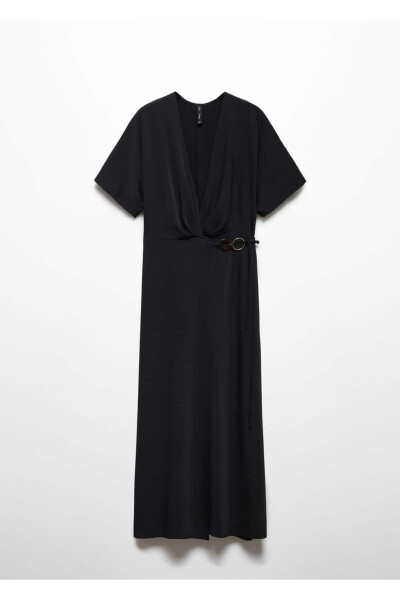 Detailed Ruched Wrap Dress - 3