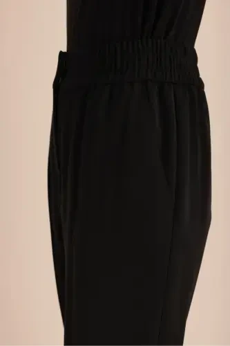 Detailed woven carrot pants with elastic waist - 3