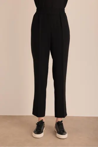 Detailed woven carrot pants with elastic waist - 2